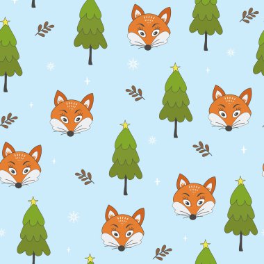 Dikişsiz Noel desen. Yeni yıl vektör arka plan. Tebrik kartları, afiş, duvarkağıdı, kraft kağıt, tekstil için güzel resimler. Çocuk doku tatil, parti için dekorasyon için.