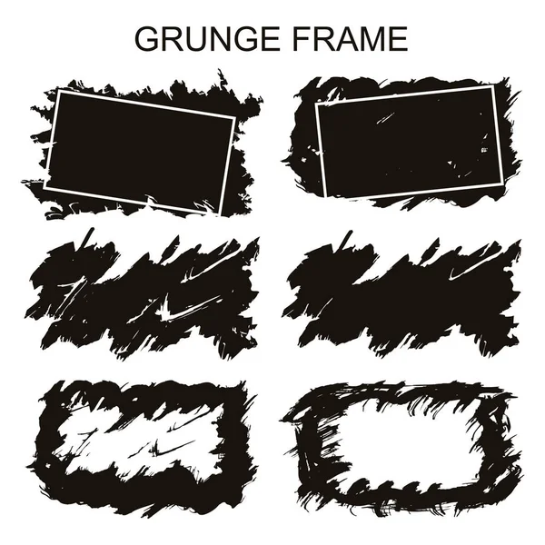 Decorative frame for design. Vector graphic grunge elements for the background. Isolated flat ilustration, texture for text. Brush brushstrokes, banner, borders. — Stock Vector