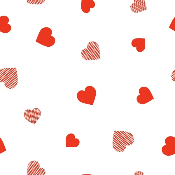 Fondo sin costuras con corazones. Ilustraciones vectoriales para la decoración, se puede utilizar para fondos de pantalla, tarjetas postales, pancartas, textiles, papel de embalaje, productos impresos. Plantilla para las vacaciones . — Vector de stock