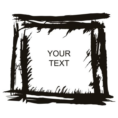 Dekoratif çerçeve tasarımı için. Vektör grafik öğeleri için arka plan. İzole halat düz metin için doku. Fırça darbeleri, afiş, sınırları.