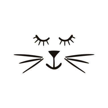 Boyalı şirin vektör kedi. Dizayn postkartlar, için yaratıcı arka plan kapakları, tekstil, kağıt, çıkartmalar. Yazdırma için çocuk resimler.