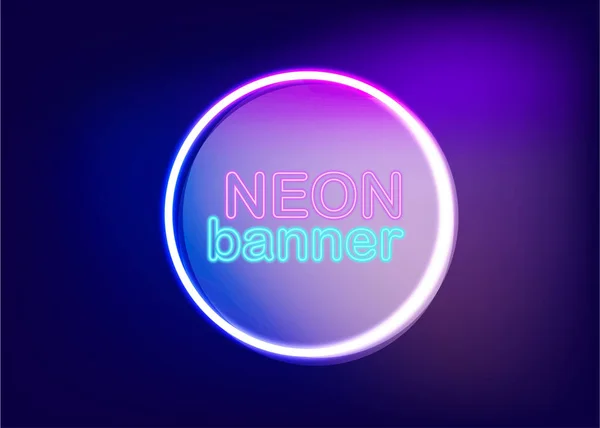 Neon em branco anunciar banner texto — Vetor de Stock