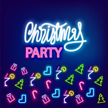 Neon afiş Noel partisi