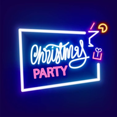 Neon afiş Noel partisi