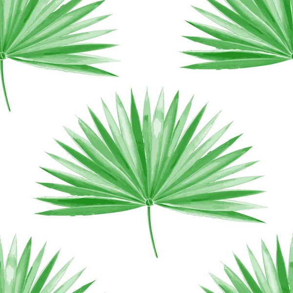 Watercolor palm leaf green vector — Stock Vector