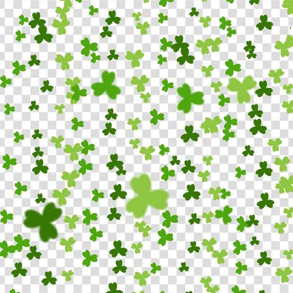 Trébol verde fondo vector transparente — Archivo Imágenes Vectoriales