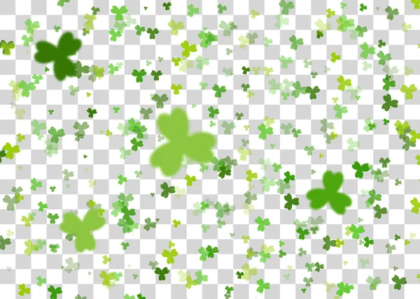 Trébol verde fondo vector transparente — Archivo Imágenes Vectoriales