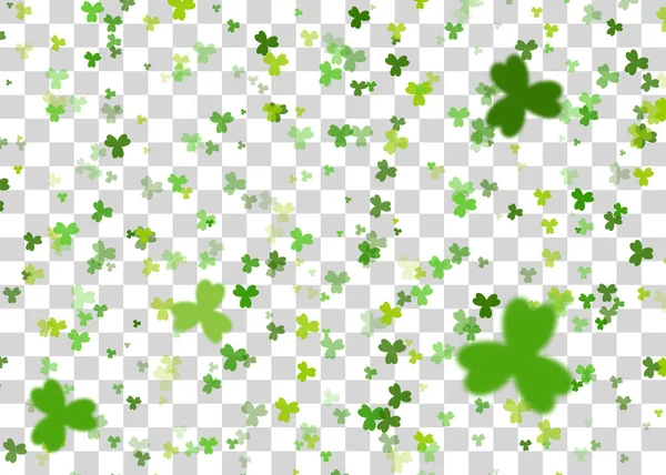 Grünklee Hintergrund transparenter Vektor — Stockvektor