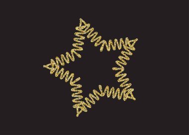 Altın ışıltı Parlatıcı izole siyah yıldız