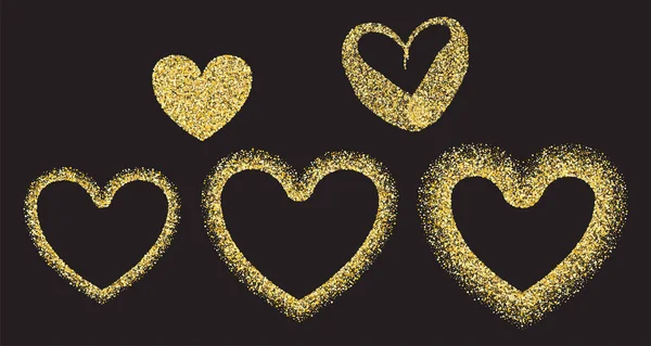 Gouden confetti Valentijn hart — Stockvector