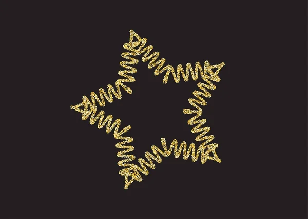 Brillo dorado brillo estrella aislado negro — Archivo Imágenes Vectoriales