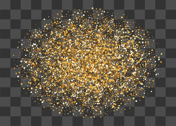 Zlatý třpyt náhodného pádu konfety — Stockový vektor