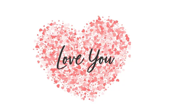 Papel rosa Dia dos Namorados confete — Vetor de Stock