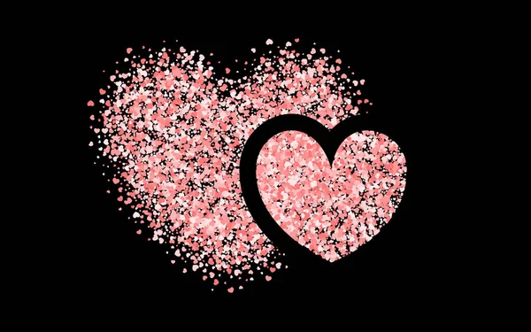 Roze papieren Valentijnsdag confetti — Stockvector