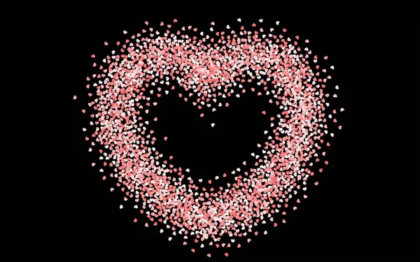 Roze papieren Valentijnsdag confetti — Stockvector