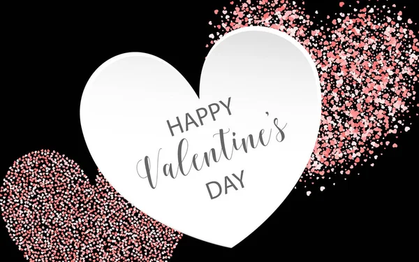 Roze papieren Valentijnsdag confetti — Stockvector