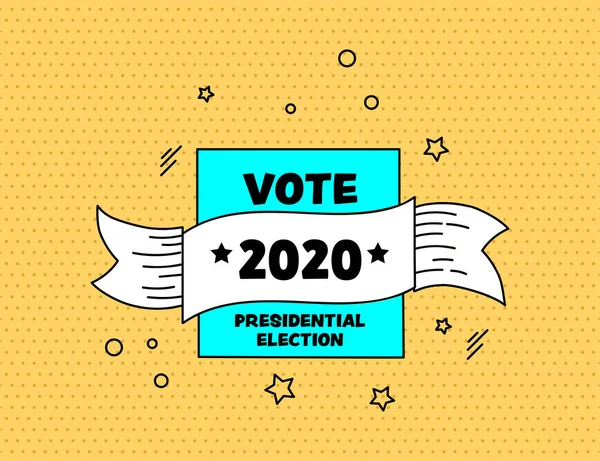 投票2020孟菲斯风格的横幅流行艺术设计 — 图库矢量图片