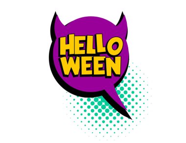 Helloween konuşma balonu pop sanat komedi metni