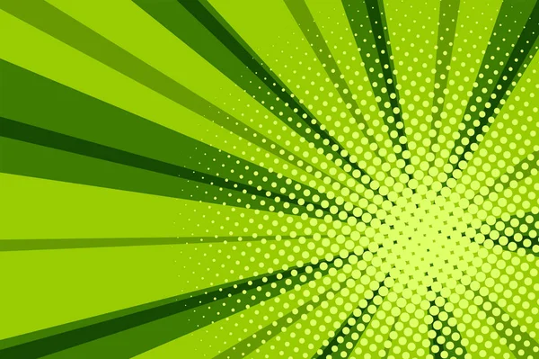 Комікс зелений сонячний промінь фон ретро поп-арт мультфільм — стоковий вектор