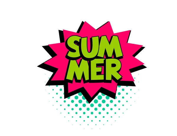 Sommer Sprechblase Pop Art Comic-Text — Stockvektor