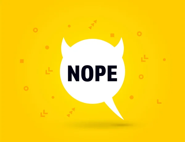 No nope speech bubble banner pop art memphis style — Stockvektor