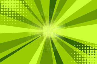 Çizgi roman yeşil güneş ışığı arka plan retro pop sanat tarzı çizgi film