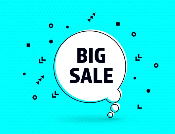 Big Sale speech bubble banner pop art memphis style — Stock Vector