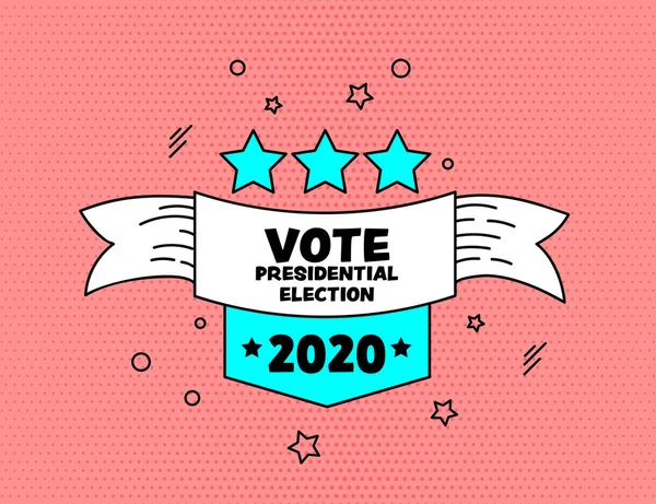 投票2020孟菲斯风格的横幅流行艺术设计 — 图库矢量图片