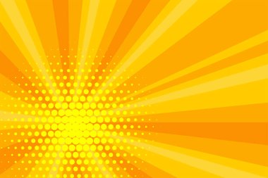 Çizgi roman sarı güneş ışığı arka plan retro pop sanat tarzı çizgi film