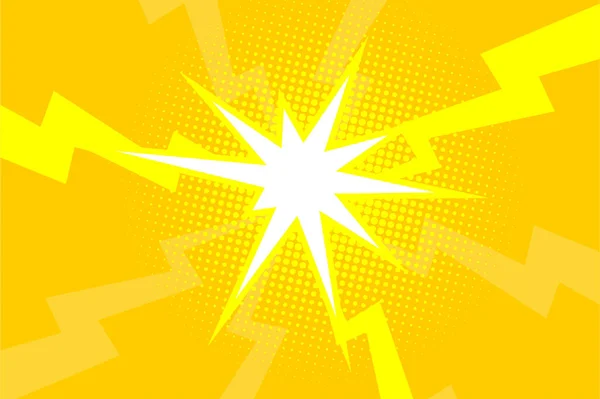 Comic gelb Sonnenstrahl Hintergrund Retro Pop Art Stil Cartoon — Stockvektor