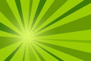 Çizgi roman yeşil güneş ışığı arka plan retro pop sanat tarzı çizgi film