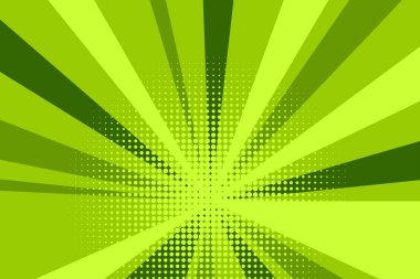 Çizgi roman yeşil güneş ışığı arka plan retro pop sanat tarzı çizgi film
