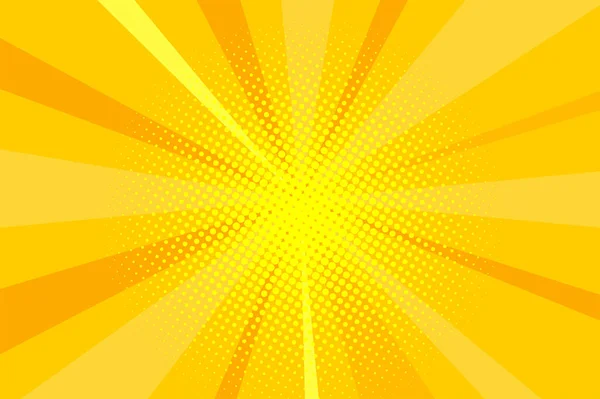 Comic gelb Sonnenstrahl Hintergrund Retro Pop Art Stil Cartoon lizenzfreie Stockillustrationen