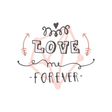 handdrawn vektör yazı seviyorum