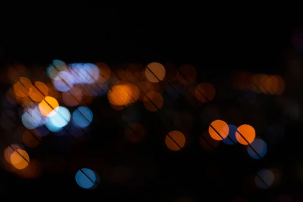 Luces Ciudad Bokeh Fondo Negro Patrón Luz Superposición Color —  Fotos de Stock