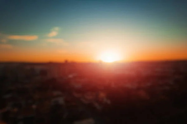 Sonnenuntergang Bokeh Verschwimmen Stadt Hintergrund — Stockfoto