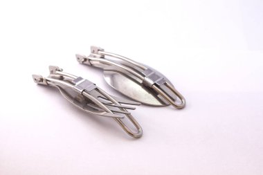 Pocket spoon ve fork on white