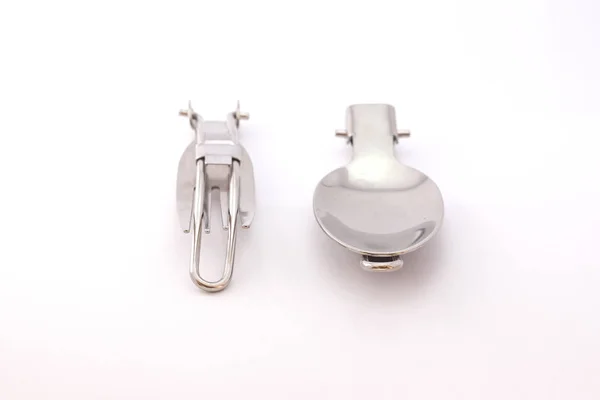 Pocket spoon ve fork on white