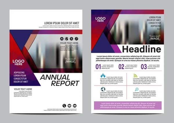 Purple Brochure Layout design template. Annual Report Flyer Leaflet cover Presentation Modern background. illustration vector in A4 size — Stock Vector