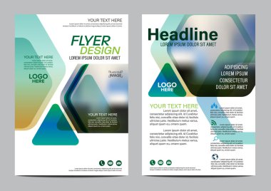 Yeşil doğa Broşür Düzeni tasarım şablonu. Yıllık Rapor El İlanı Broşürü sunumu modern arka plan kapağı. A4 boyutunda illüstrasyon vektörü