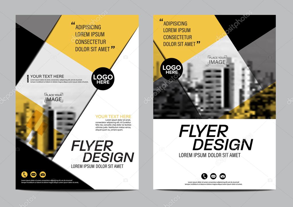 Yellow Flat Modern Brochure Layout Design Template Annual Report Flyer Leaflet Cover Presentation Modern Background Illustration Vector In Size Stock Vector C Outsunan