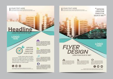 Yeşil Broşür Düzeni tasarım şablonu. Yıllık Rapor El İlanı Broşürü sunumu modern arka plan kapağı. A4 boyutunda illüstrasyon vektörü