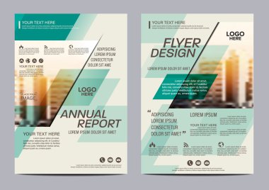 Yeşil Broşür Düzeni tasarım şablonu. Yıllık Rapor El İlanı Broşürü sunumu modern arka plan kapağı. A4 boyutunda illüstrasyon vektörü