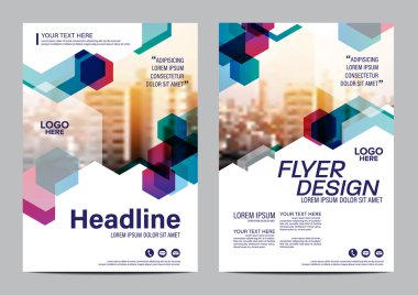 Modern renkli Broşür Düzeni tasarım şablonu. Yıllık Rapor El İlanı Broşürü sunumu modern arka plan kapağı. A4 boyutunda illüstrasyon vektörü