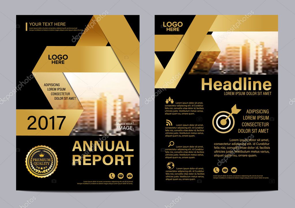Gold Brochure Layout design template. Annual Report business Leaflet cover  Presentation Modern background. illustration vector in A4 size Stock Vector  Image by ©outsunan #126565764