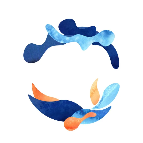 Голубой и оранжевый акварели — стоковое фото