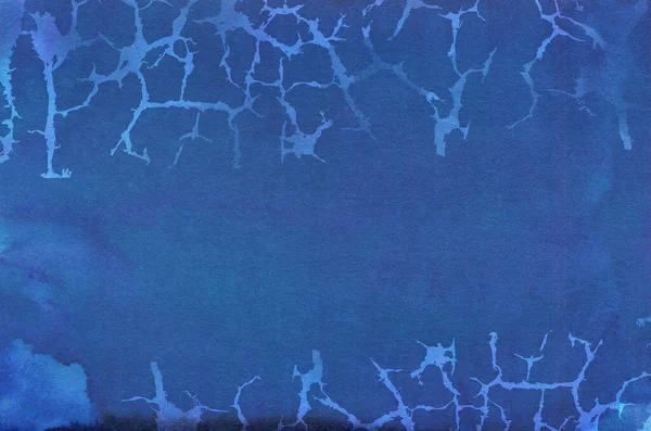 Темно-синяя акварельная текстура с трещинами — стоковое фото