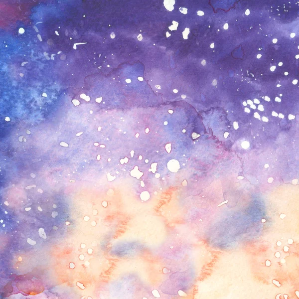 Dreamy watercolor night sky background — 스톡 사진