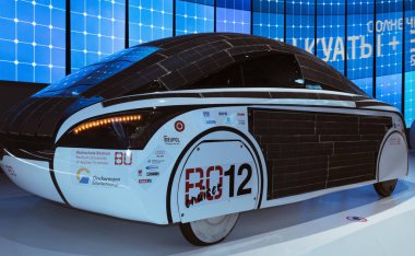  solar panels as part of design and type of fuel for electrocar