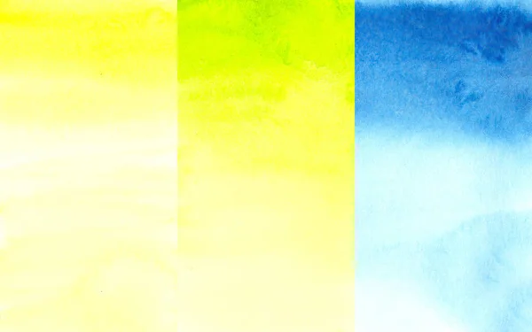 Набор Акварельных Градиентных Прямоугольников Голубой Извести Желтых Красок Темного Светлого — стоковое фото